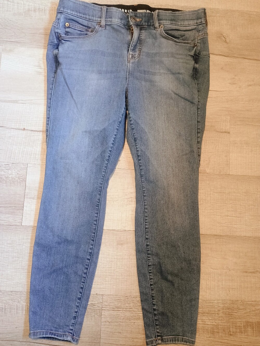 torrid Two-Tone Skinny Jeans in Blue Washes